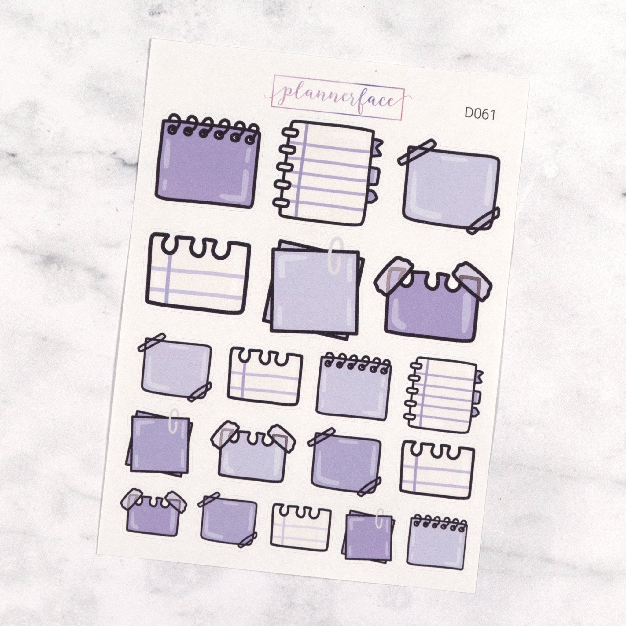 Purple Note Paper Multicolour Doodles by Plannerface