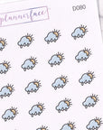 Rain with Sun Weather Doodles by Plannerface