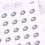 Rain with Sun Weather Doodles by Plannerface