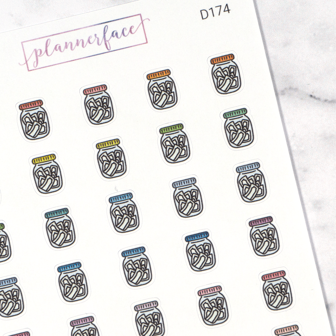 Savings Jar Multicolour Doodles by Plannerface