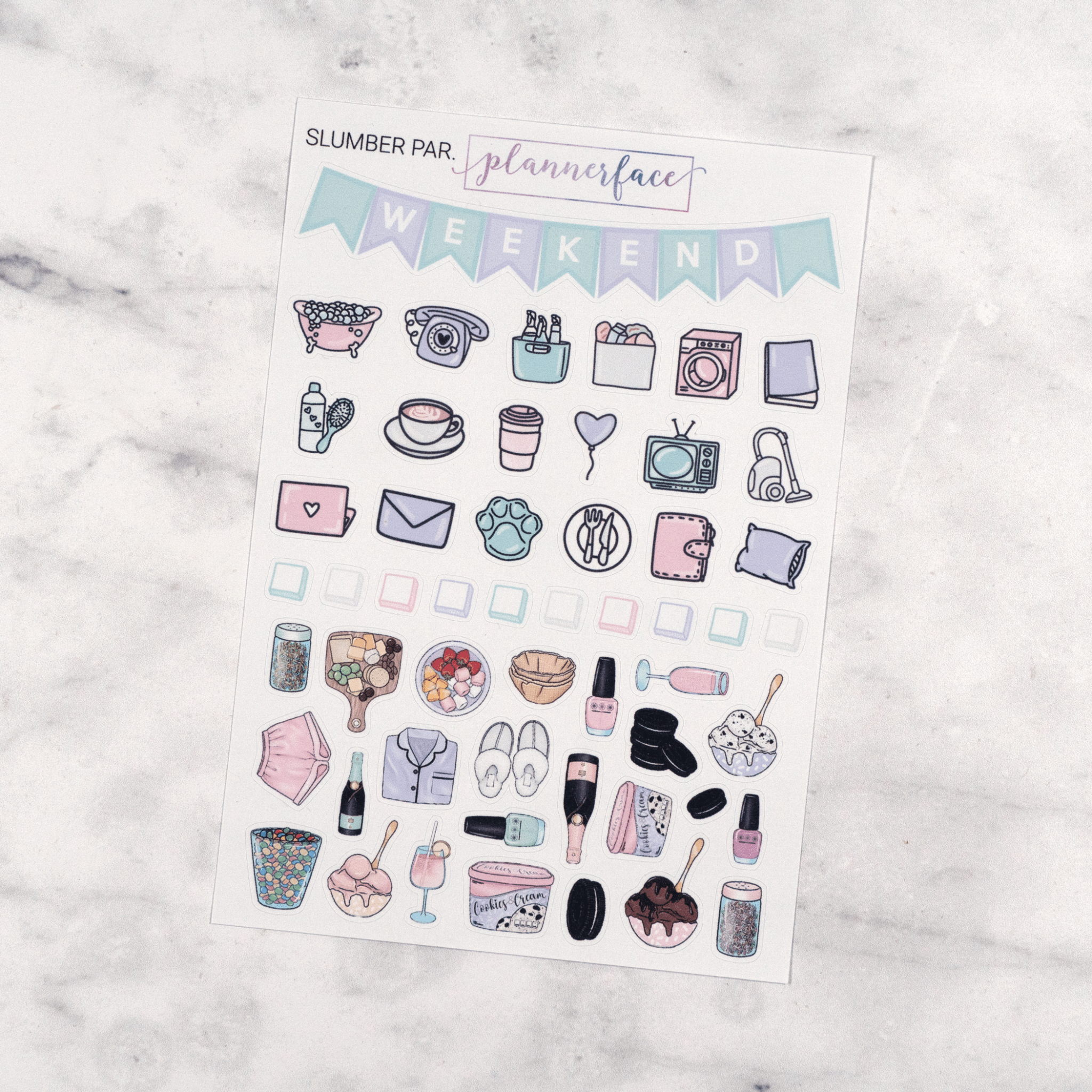 Slumber Party Weekly Kit by Plannerface