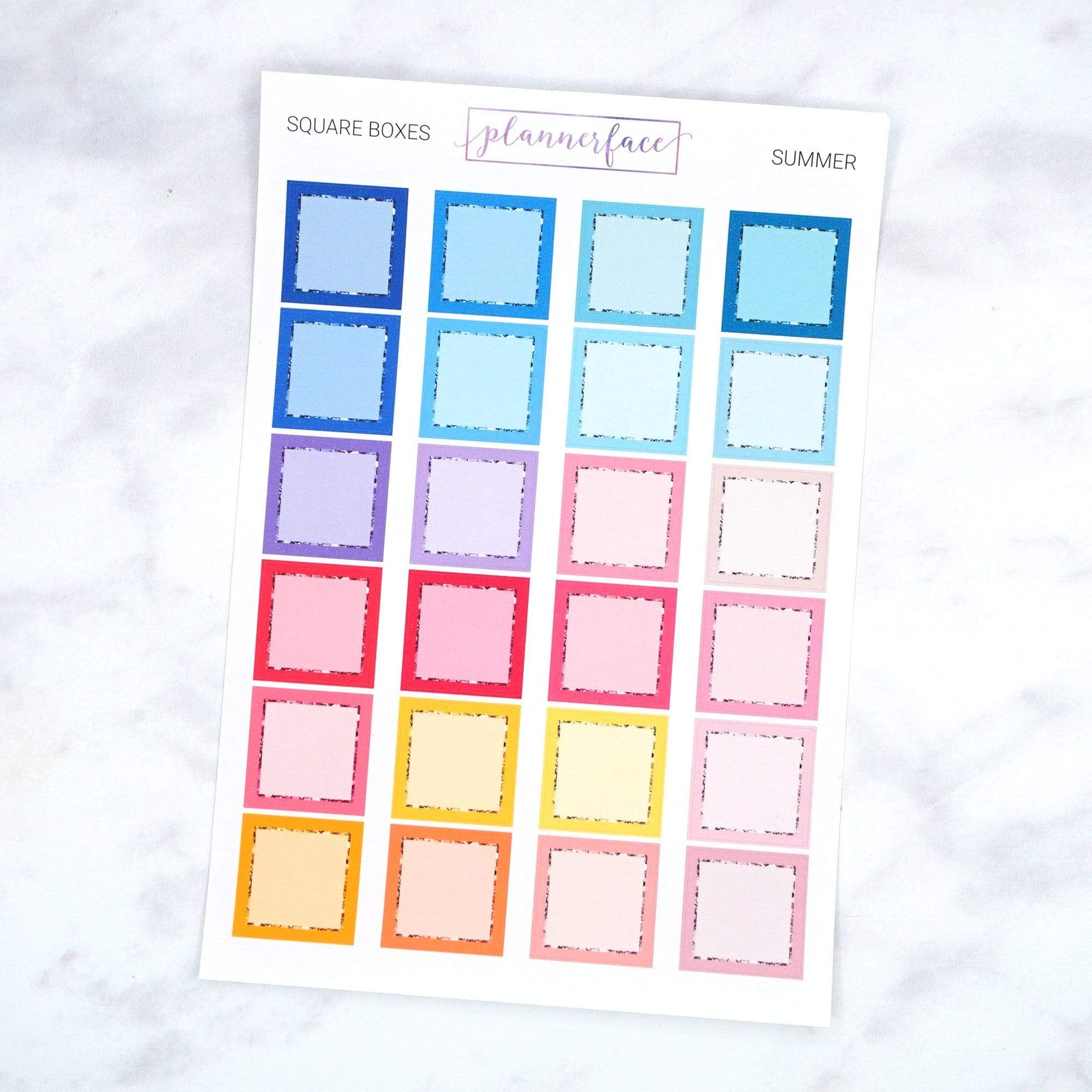 Square Boxes | Summer Multicolour by Plannerface