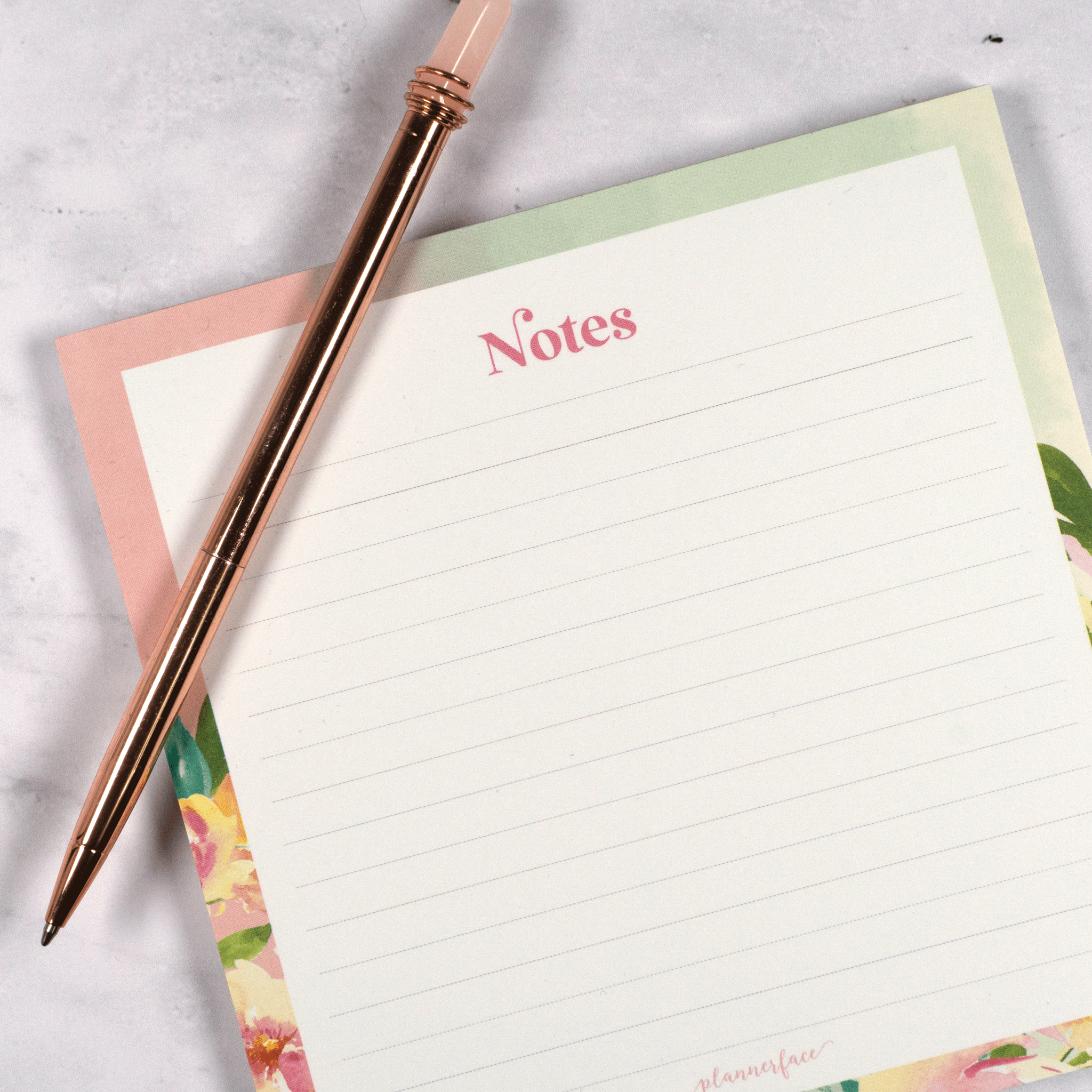 Square Floral Lined Notepad by Plannerface