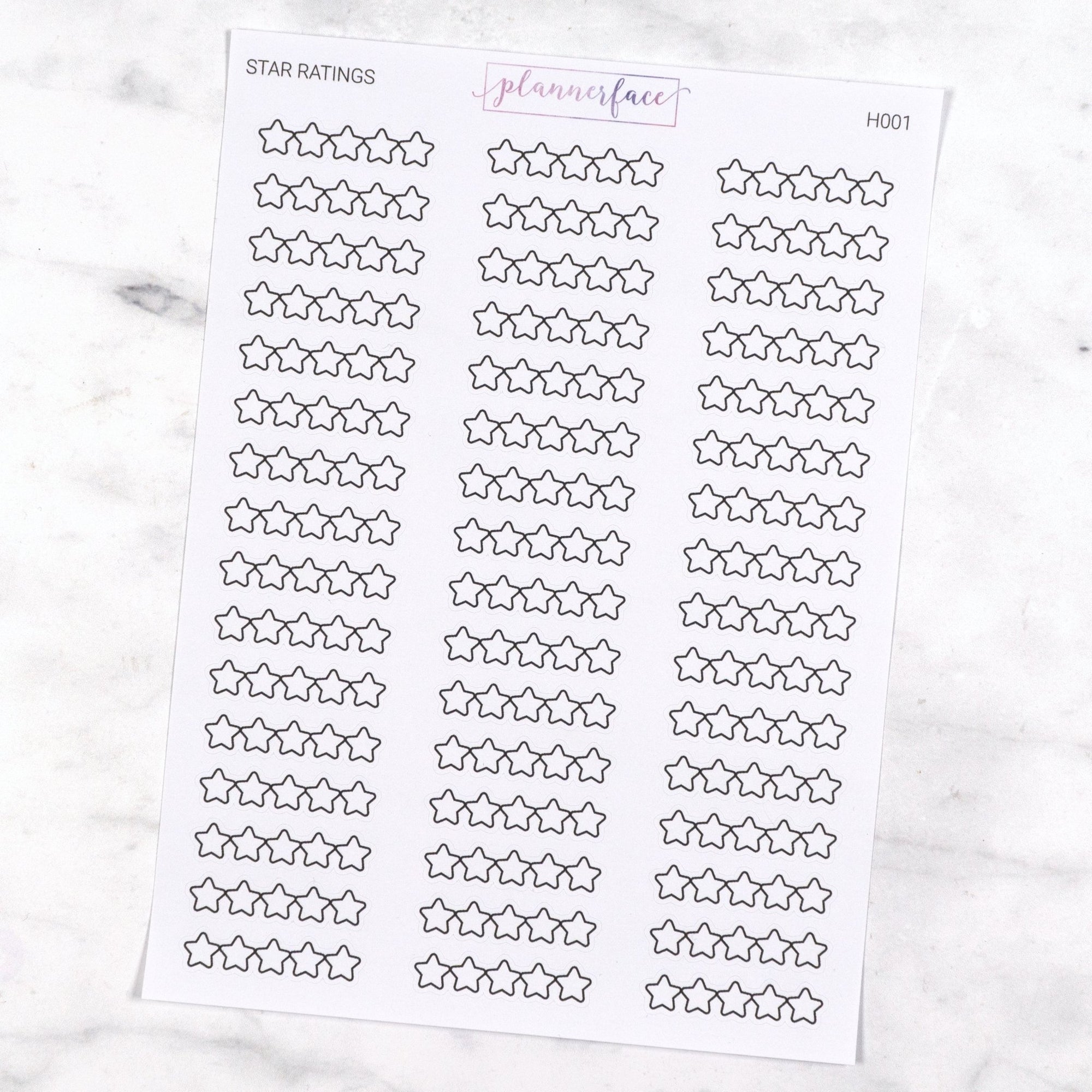 Star Rating Stickers by Plannerface