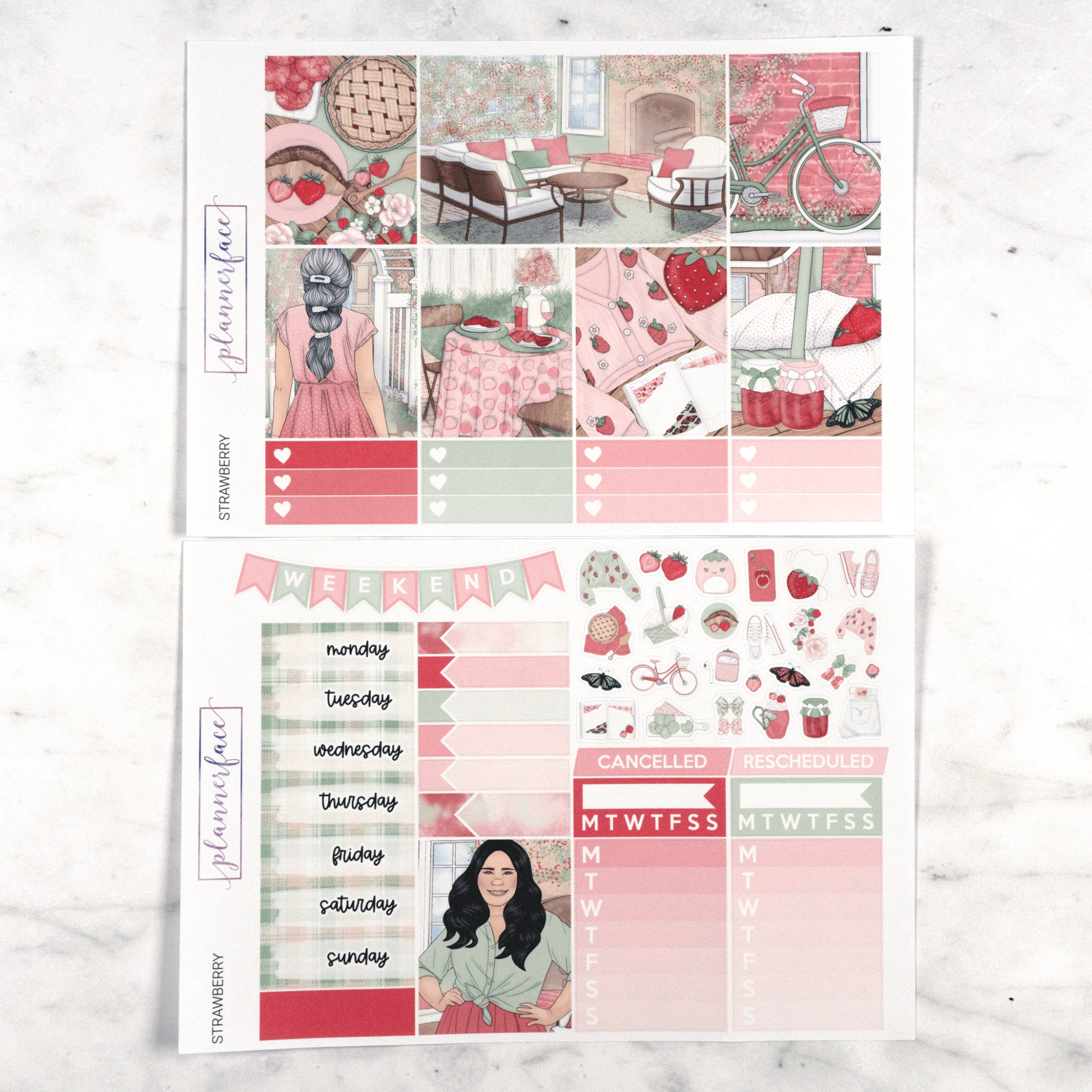 Strawberry Weekly Kit by Plannerface