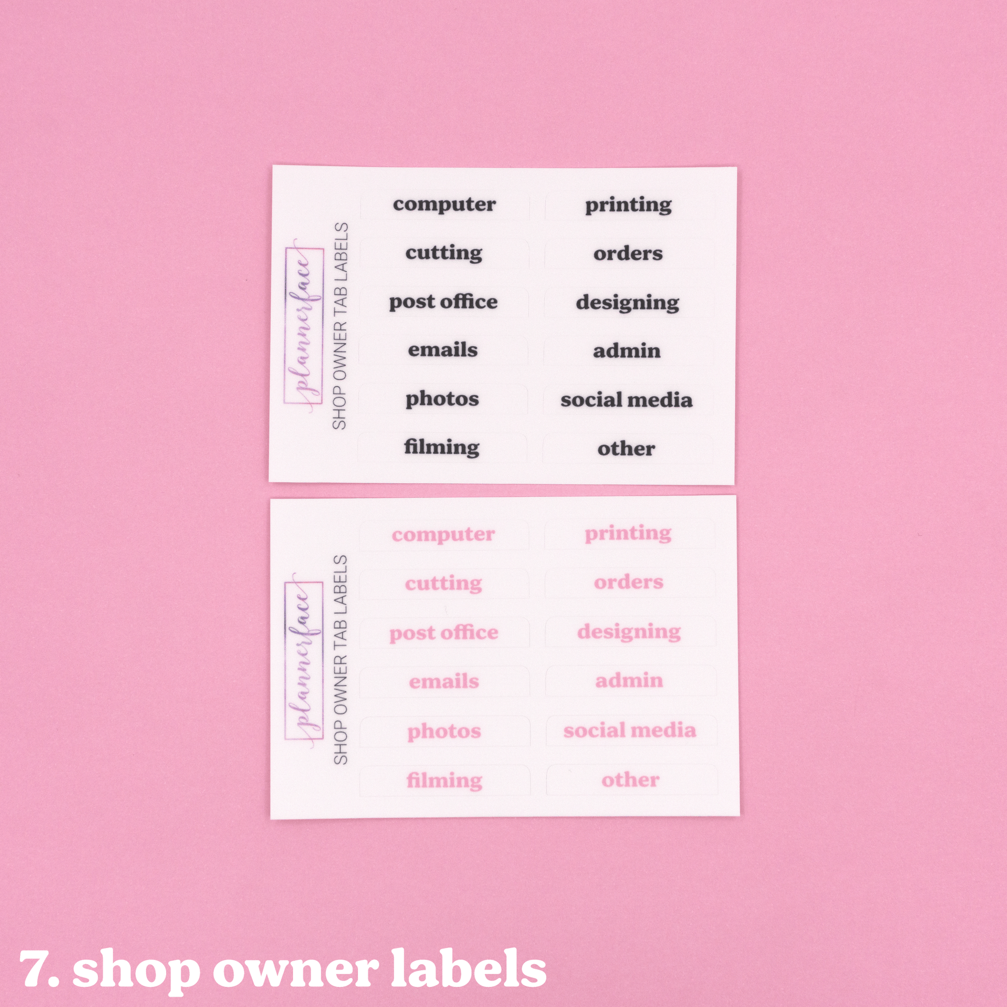 Tab Labels for Reusable Album Dividers by Plannerface