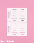 Tab Labels for Reusable Album Dividers by Plannerface