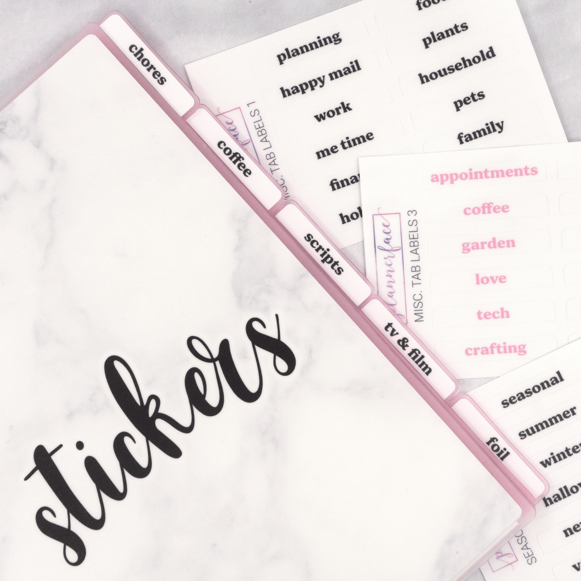 Tab Labels for Reusable Album Dividers by Plannerface