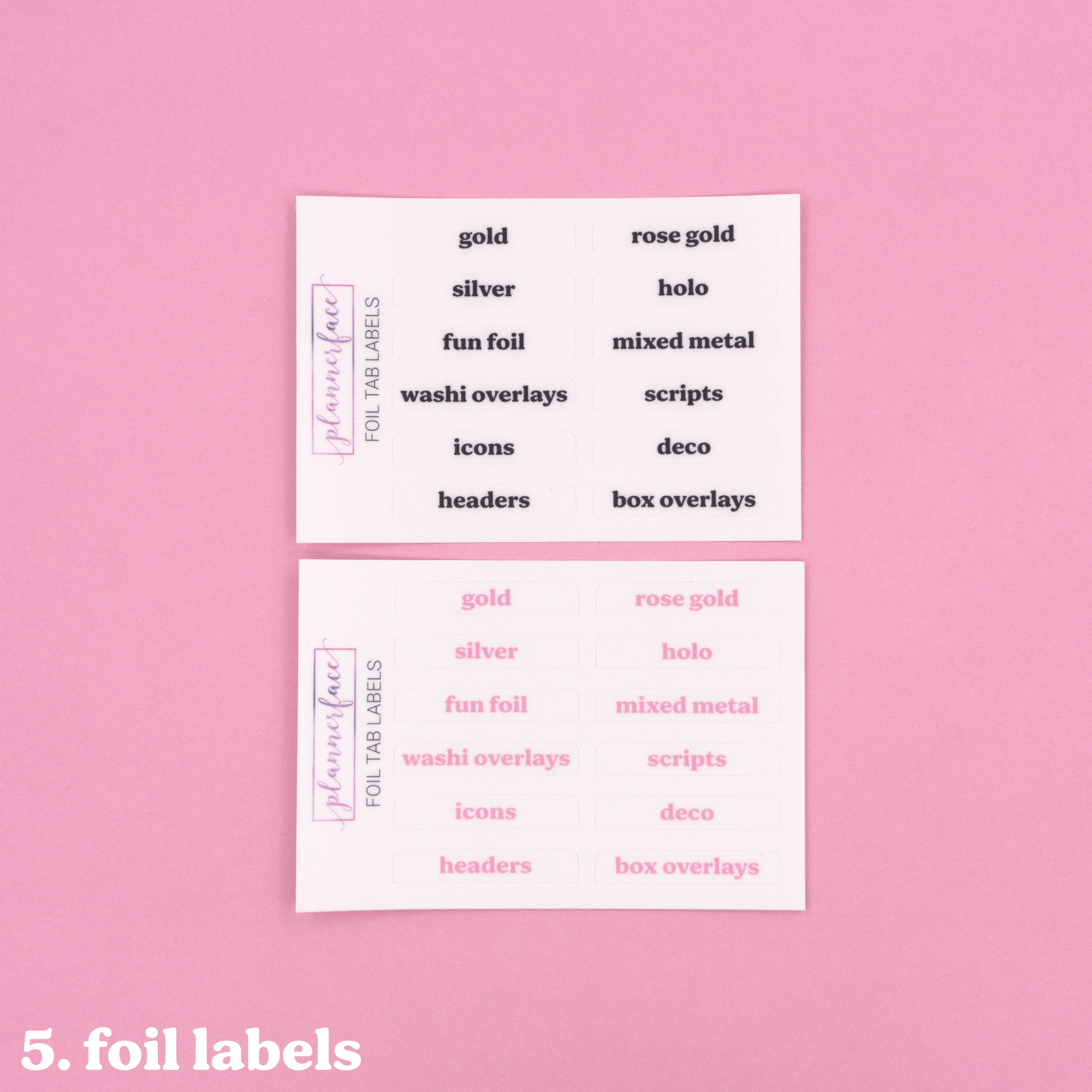 Tab Labels for Reusable Album Dividers by Plannerface