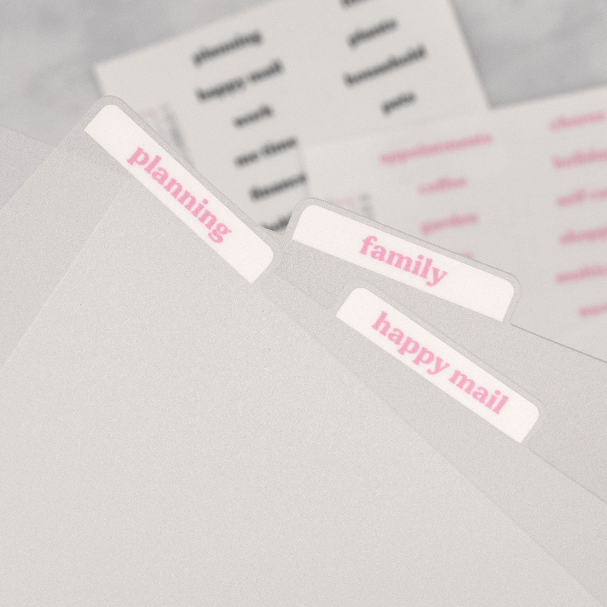 Tab Labels for Reusable Album Dividers by Plannerface