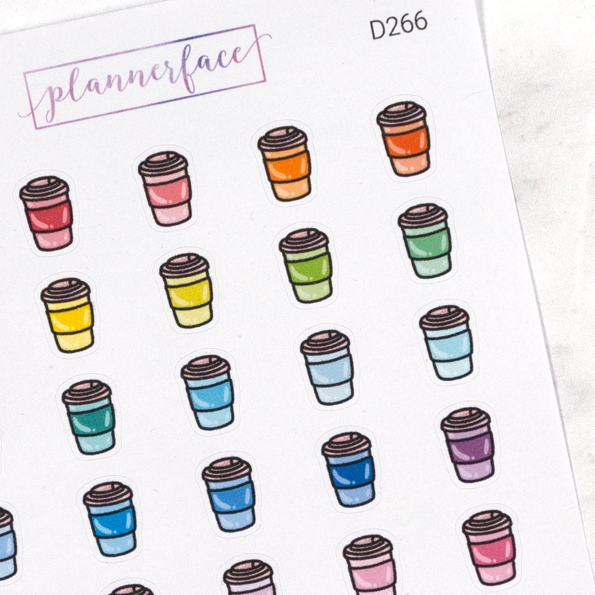Takeaway Coffee Multicolour Doodles by Plannerface