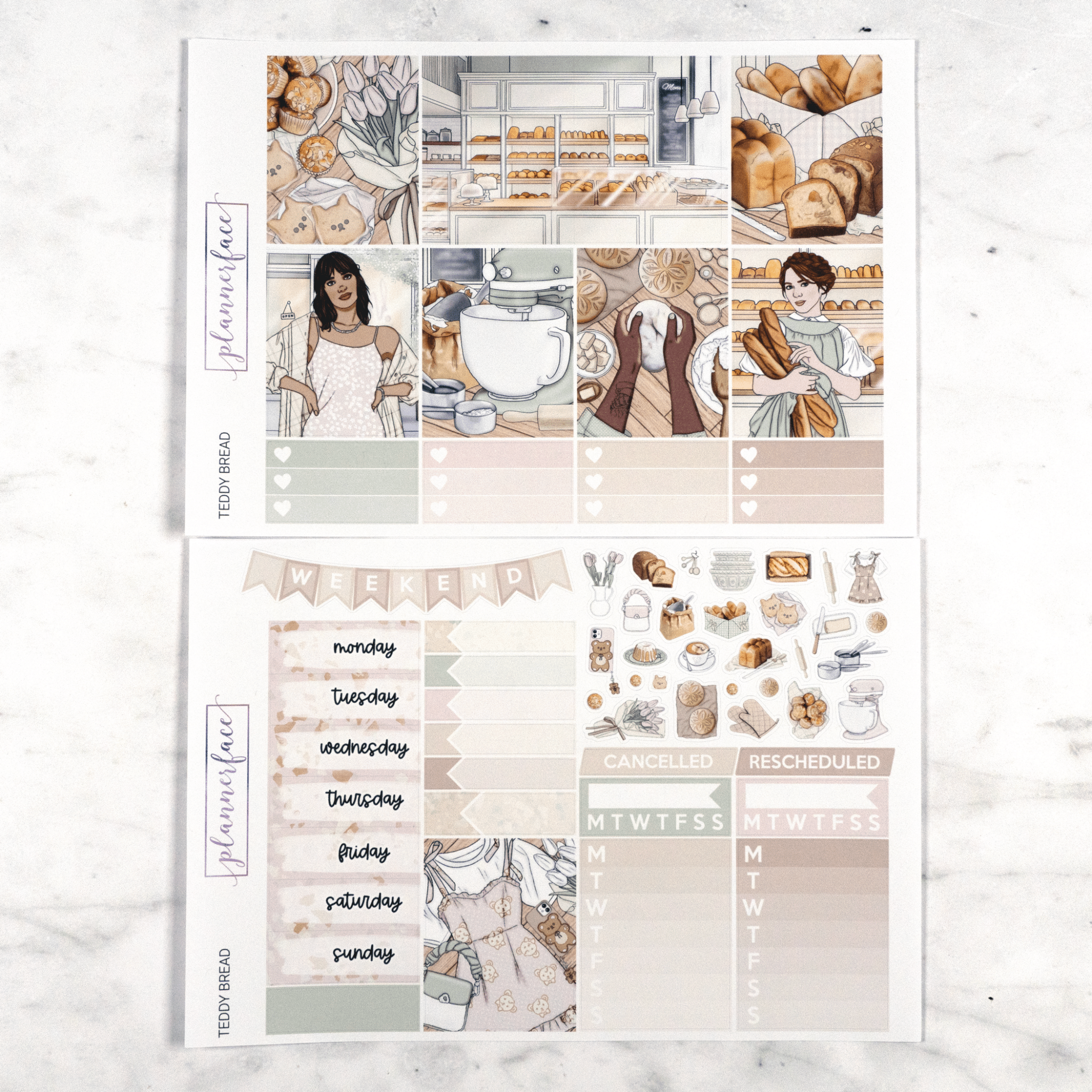 Teddy Bread Weekly Kit by Plannerface