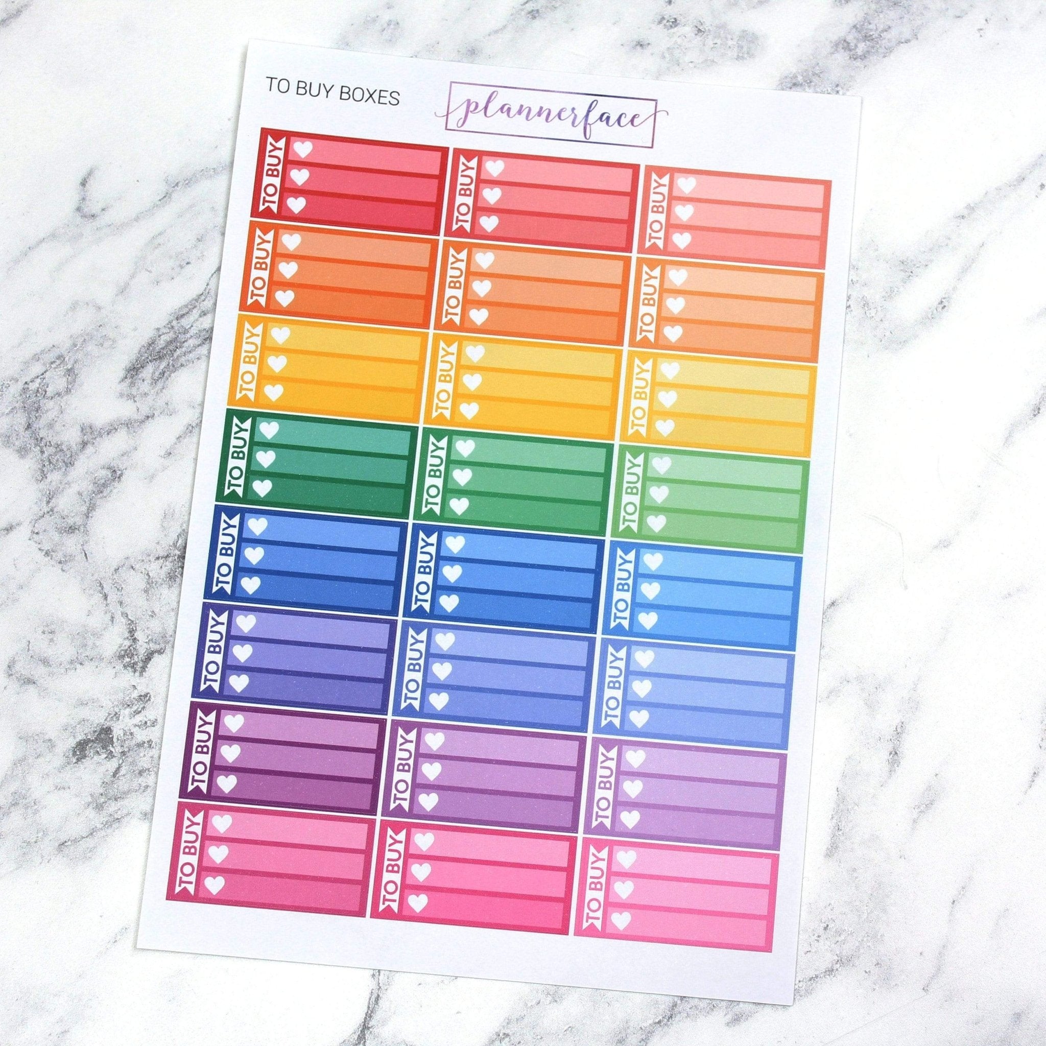 To Buy Boxes | Multicolour by Plannerface