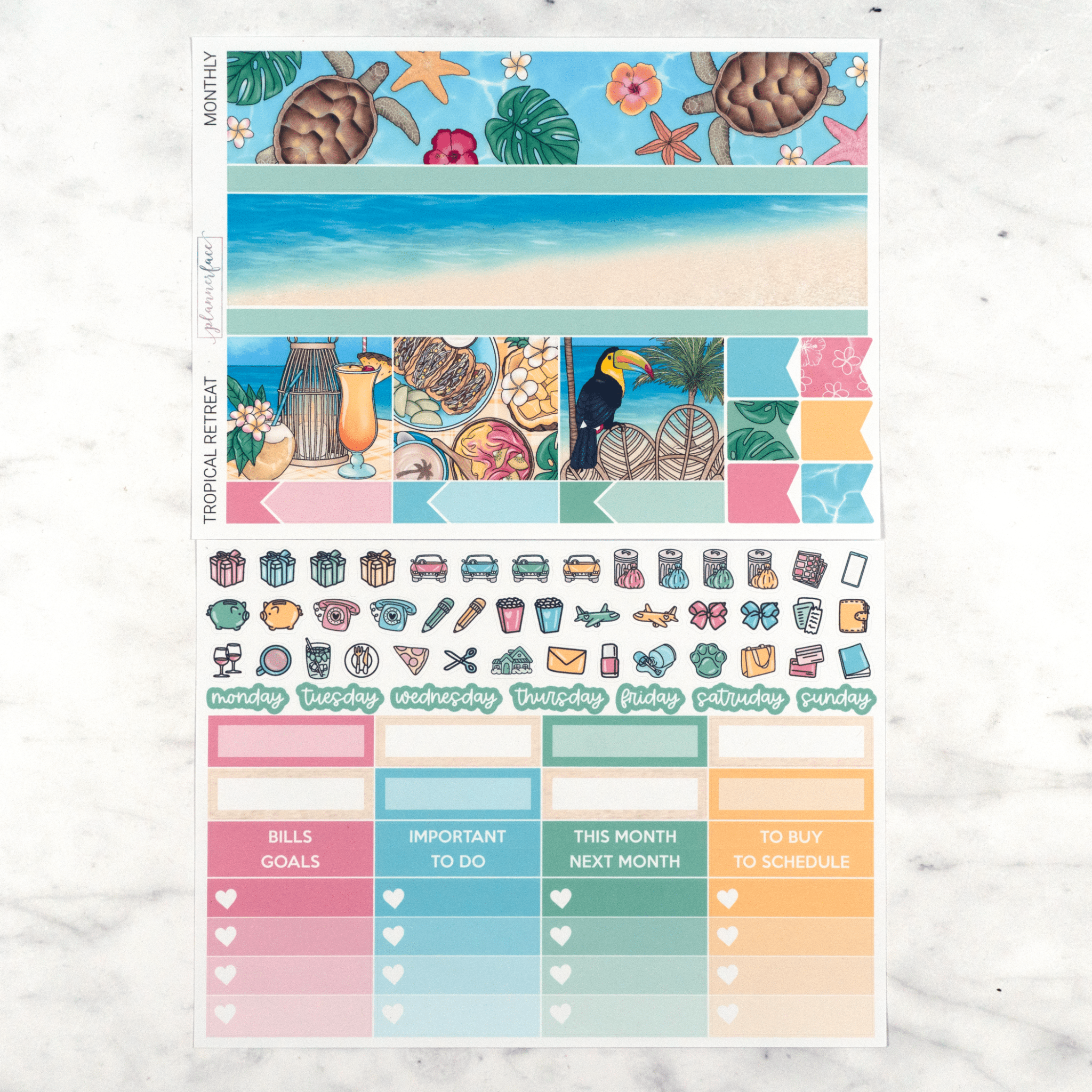 Tropical Retreat Monthly Kit by Plannerface
