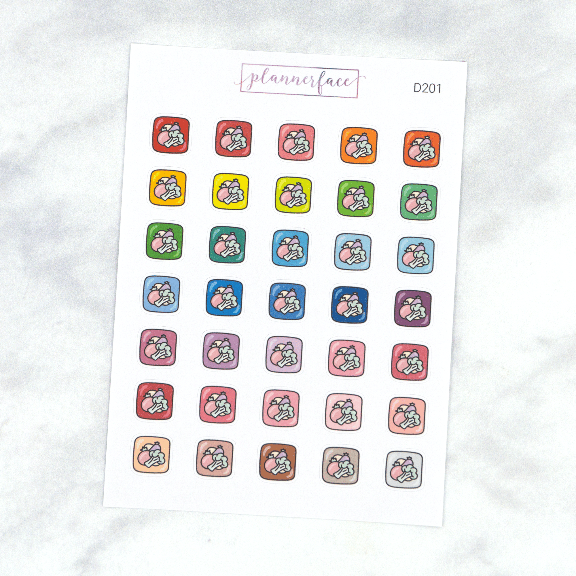 Veggies Multicolour Doodles (Square) by Plannerface