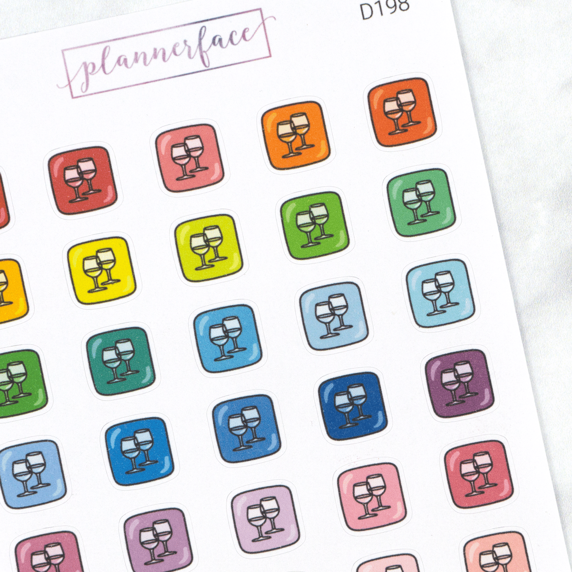 Wine Multicolour Doodles (Square) by Plannerface