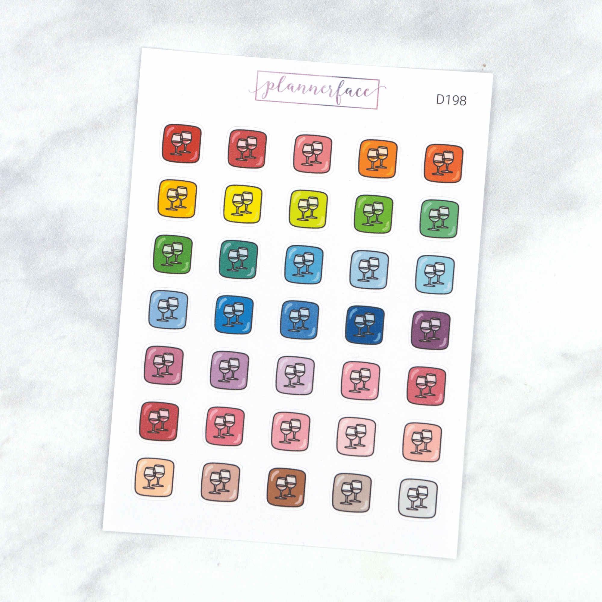 Wine Multicolour Doodles (Square) by Plannerface