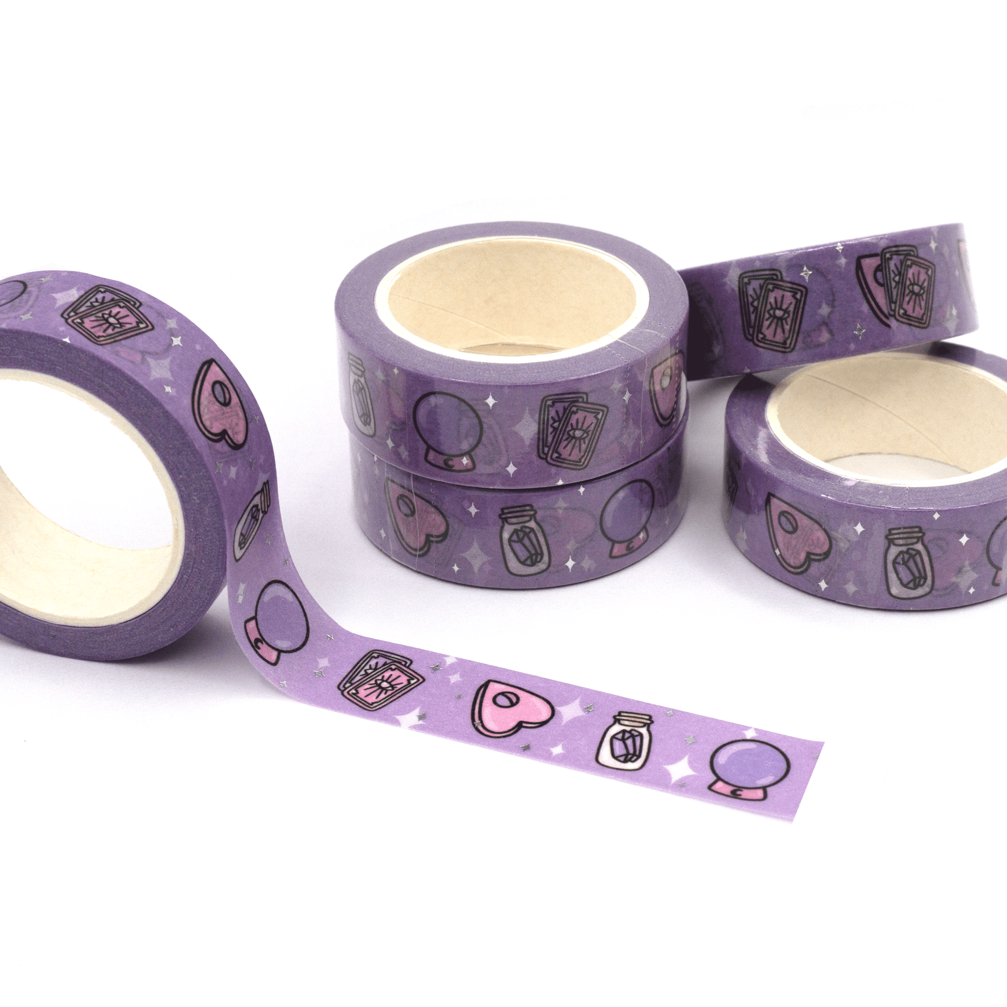 Witchy | Silver Foiled Doodle Washi Tape by Plannerface