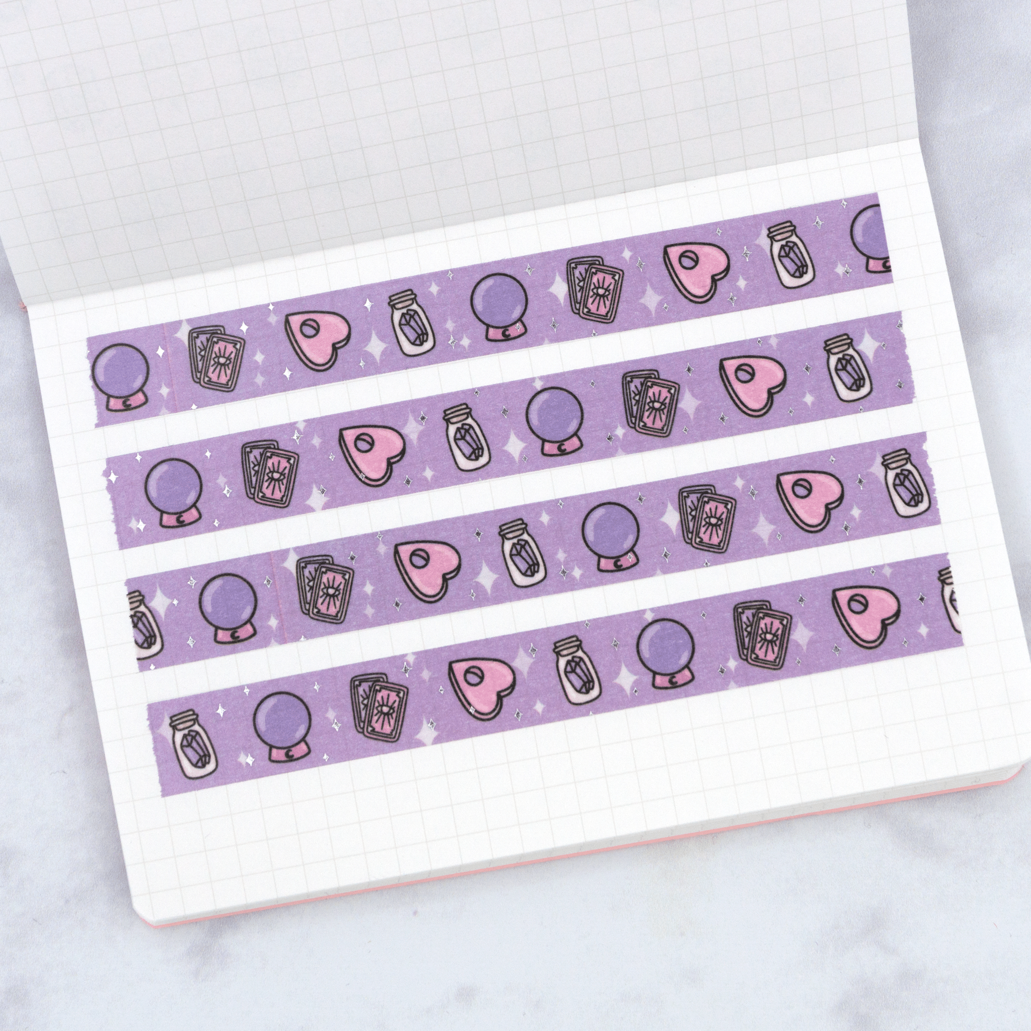 Witchy | Silver Foiled Doodle Washi Tape by Plannerface